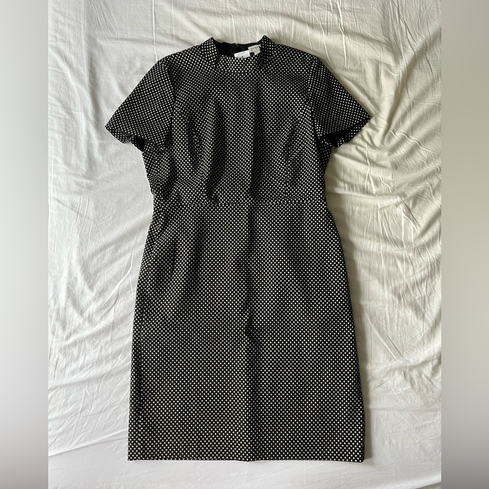 NWT J. Crew Factory short-sleeve mockneck jacquard dress